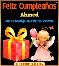 GIF Feliz Cumpleaños Dios te bendiga en tu día Ahmed